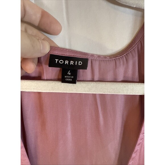 Torrid Long Sleeve Blouse Dusty Rose Size 4XL Preowned - Picture 9 of 12